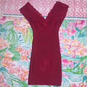 Red lace Bebe mini dress